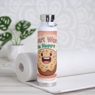 🍩 Donut Worry, Be Happy☕ Water Bottle