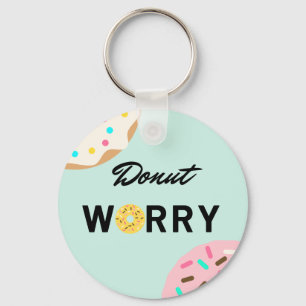 Donut Worry Button Keychain