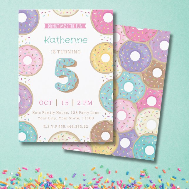 DONUTS 5TH Birthday Invitation (Creator Uploaded)