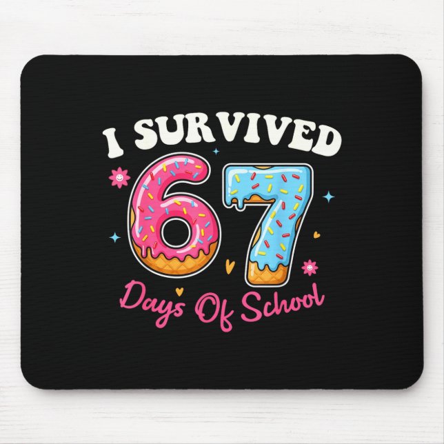 Donuts 67th Day Of School Funny 67 Days Of School  Mouse Pad (Front)