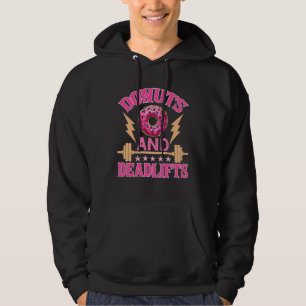 Donuts And Deadlifts Weightlifting   Gym Workout Hoodie