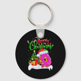 Donuts Food Lover Xmas Decorations Santa Donuts Ch Key Ring