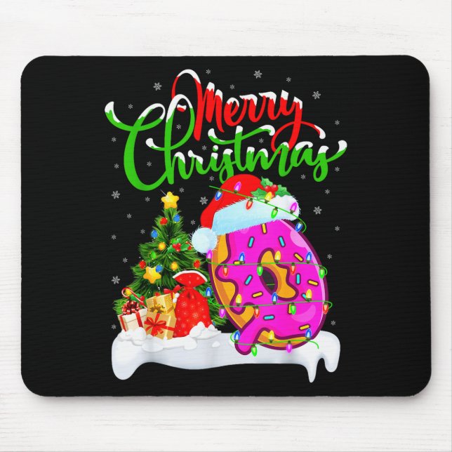 Donuts Food Lover Xmas Decorations Santa Donuts Ch Mouse Pad (Front)