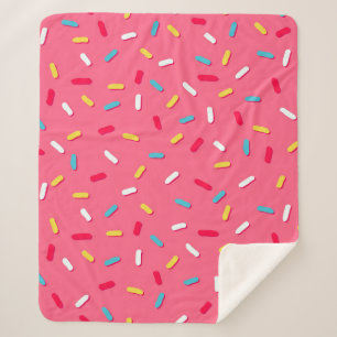 Donut's glaze seamless pattern, pink background, t sherpa blanket