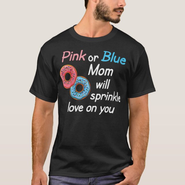 Donuts Mom Baby Gender Reveal Party Shower Gift de T-Shirt (Front)