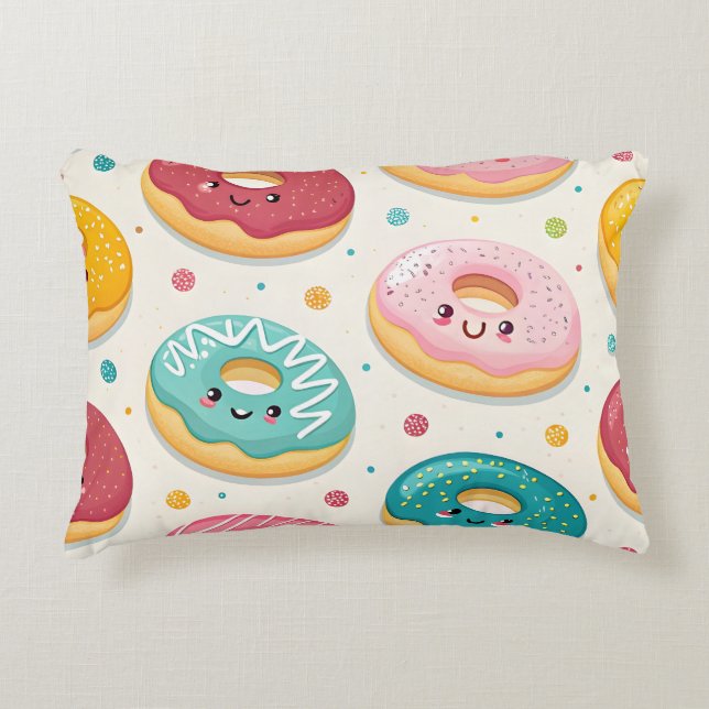 Donuts Pattern Decorative Cushion (Front)