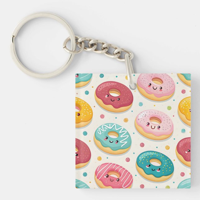 Donuts Pattern Key Ring (Front)