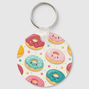 Donuts Pattern Key Ring