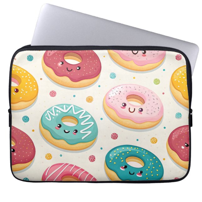 Donuts Pattern Laptop Sleeve (Front)