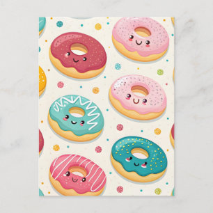 Donuts Pattern Postcard