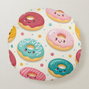 Donuts Pattern Round Cushion