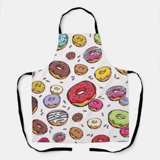 Donuts seamless pattern apron