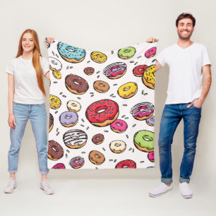 Donuts seamless pattern fleece blanket
