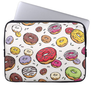 Donuts seamless pattern laptop sleeve