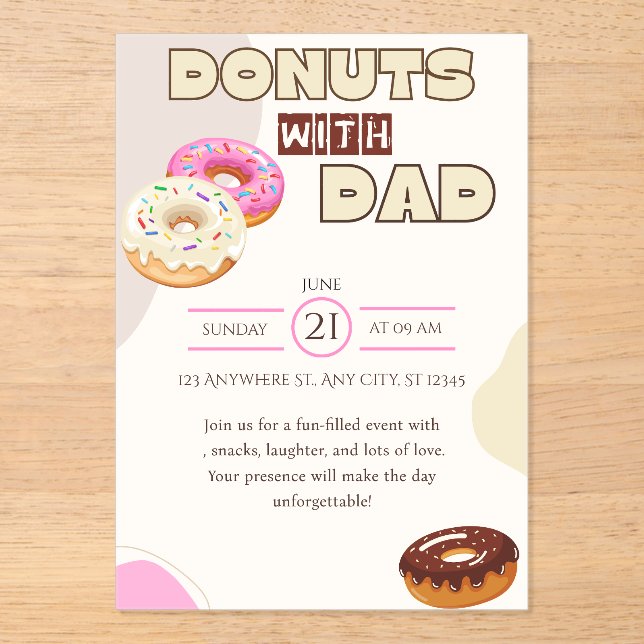 Donuts with Dad Father's Day Invitation Celebrate (Front)