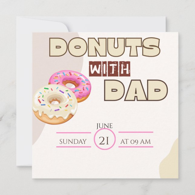 Donuts with Dad Father's Day Invitation Celebrate (Front)