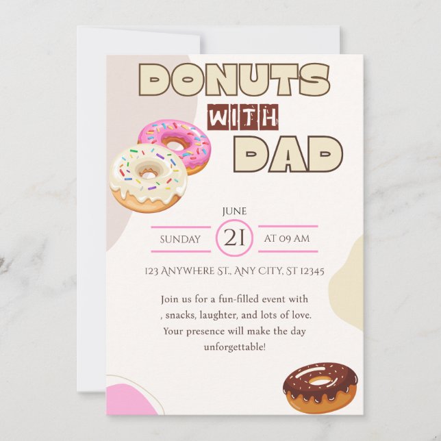 Donuts with Dad Father's Day Invitation Celebrate (Front)