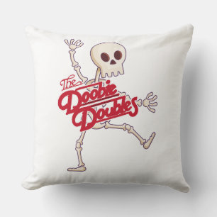 Doobie Doubles Dancing Skeleton Throw Pillow