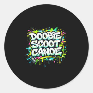 Doobie scoot canoe funny canoeing classic round sticker