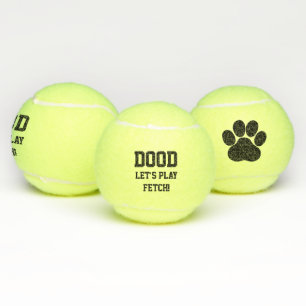 "Dood Let's Play Fetch" Pet Dog Cat Toy Black Tennis Balls