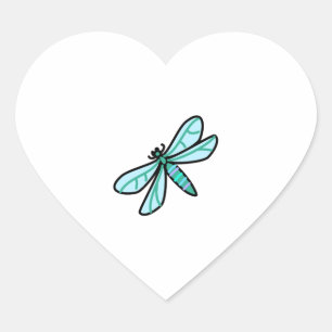 doodle a Dragonfly Heart Sticker