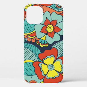 Doodle abstract flower. Illustrationfloral,pattern iPhone 12 Case