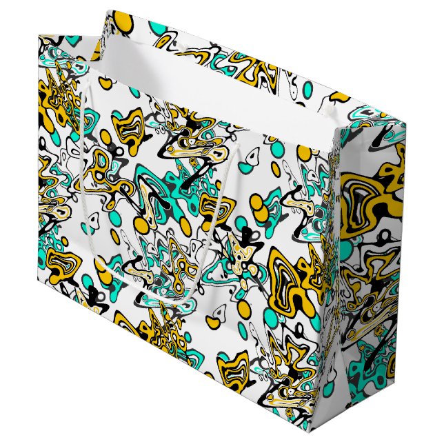 Doodle, abstract large gift bag (Front Angled)