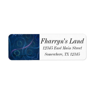 Doodle Abstract Pink Blue Green Purple Chalk Return Address Label