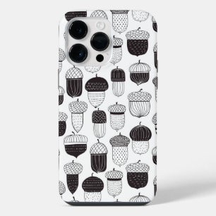Doodle acorns autumn pattern iPhone 14 pro max case