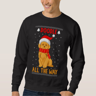 Doodle All The Way Funny Goldendoodle Santa Hat Ch Sweatshirt