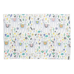 Doodle Alpaca Pattern Pillowcase