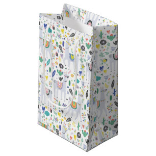 Doodle Alpaca Pattern Small Gift Bag