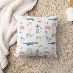 Doodle Animal Fun Pattern Cushion