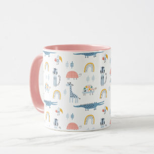 Doodle Animal Fun Pattern Mug