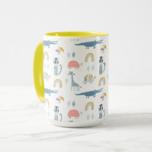 Doodle Animal Fun Pattern Mug