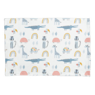 Doodle Animal Fun Pattern Pillowcase