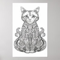 Doodle art cute cat