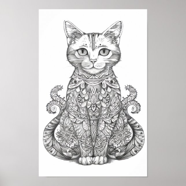 Doodle art cute cat poster (Front)