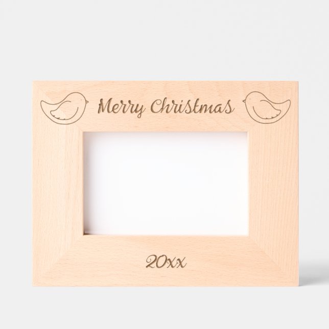 Doodle Art Doves Merry Christmas and Year Etched Frames (Front)