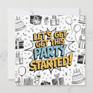 Doodle Art Explosion Birthday Design Card