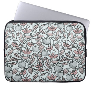 Doodle art floral laptop sleeve