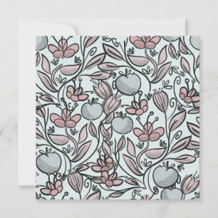 Doodle art floral thank you card
