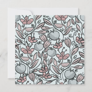 Doodle art floral thank you card