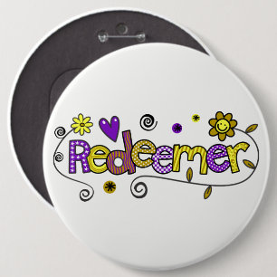 Doodle Art I Redeemer  6 Cm Round Badge