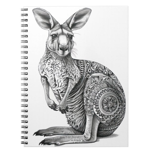 Doodle art Kangaroo  Notebook (Front)