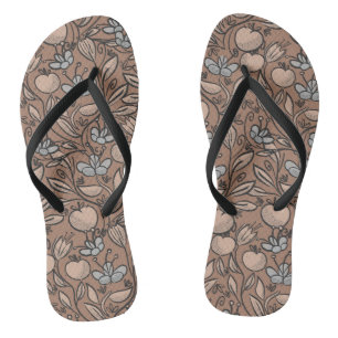 Doodle art mocha thongs