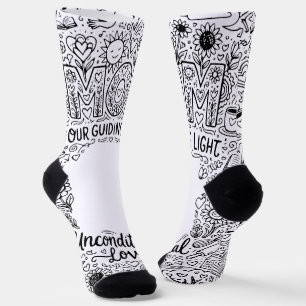 Doodle Art "Mum Our Guiding Light" Socks