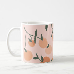 Doodle Art: Orange Cherry Vintage Pattern Coffee Mug