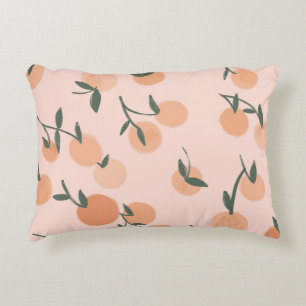 Doodle Art: Orange Cherry Vintage Pattern Decorative Cushion