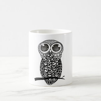 Doodle art owl coffee mug